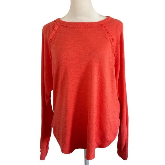 Pilcro Anthropologie coral pink long sleeve knit top size XS - Picture 1 of 11